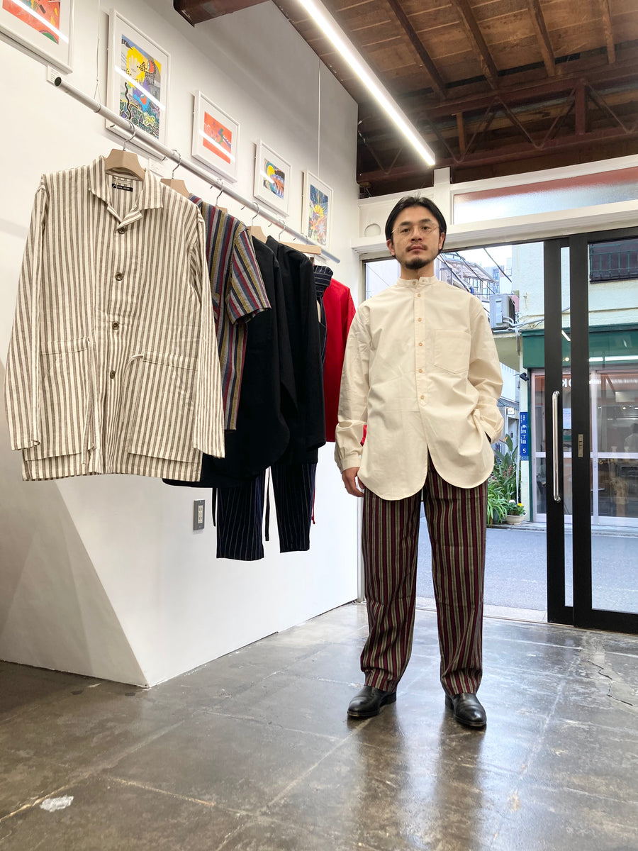 【frank leder / フランクリーダー】60's VINTAGE BEDSHEET OLD STYLE STAND COLLAR S