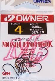 Owner 5377-101 Mosquito Bass Hook Size 1 Needle Point Forged Shank 