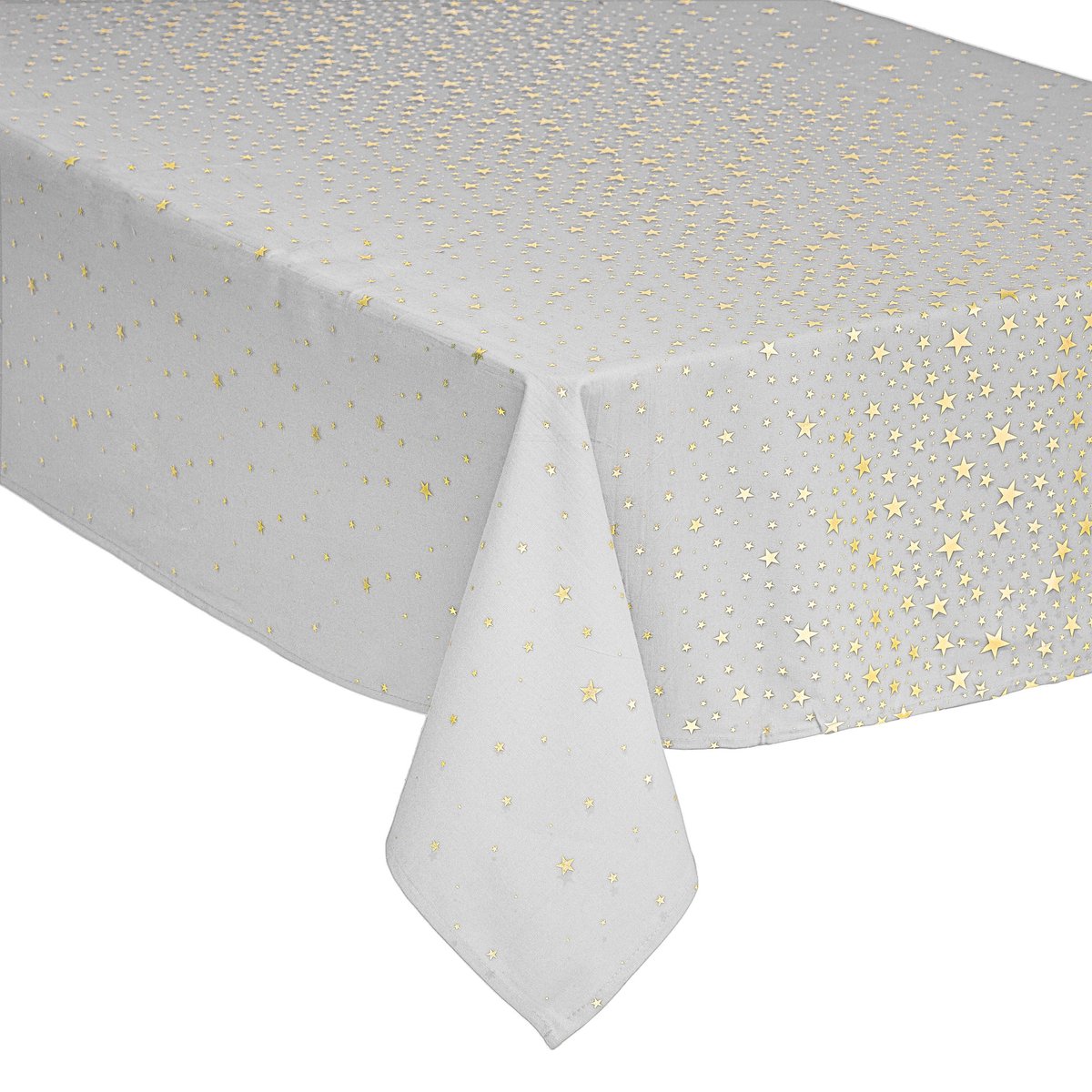 Bacteriën periodieke accessoires DELUXE tafelkleed kerst katoen - wit met gouden sterren - 140 x 240 cm –  beaubybo