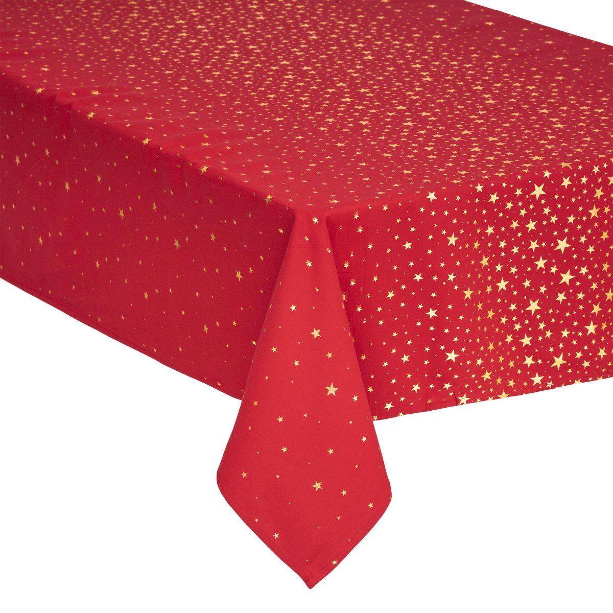 geboorte Weg huis Getand DELUXE tafelkleed kerst katoen - Rood met gouden of zilveren sterren - –  beaubybo