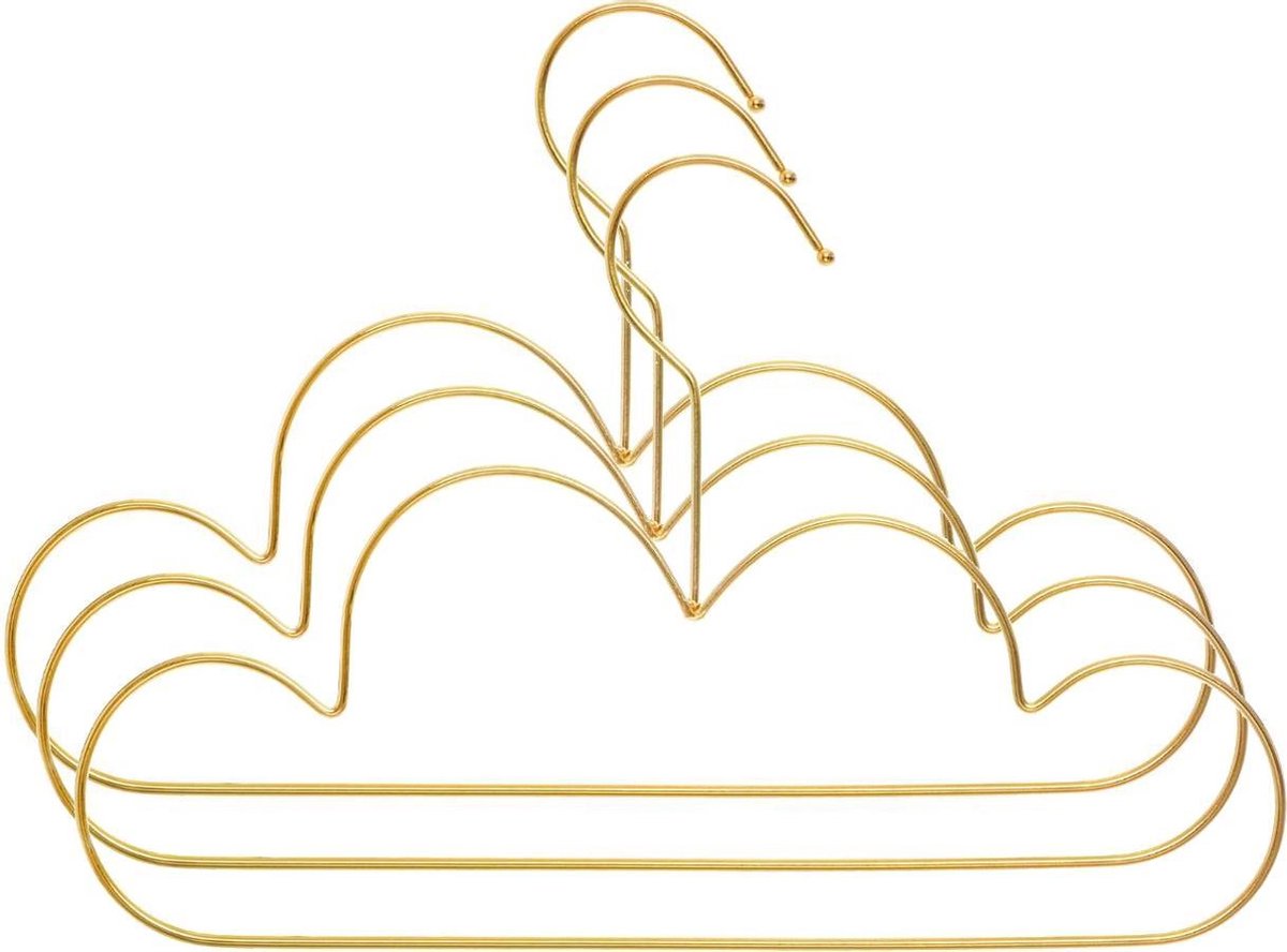 Subtropisch Aap Expertise Gouden Wolk Hangers - Kinder Kledinghanger - Cloud - Set van 3 stuks –  beaubybo