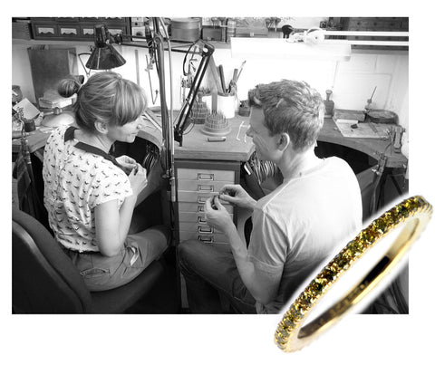 Jana and Ross in their first jewellery workshop