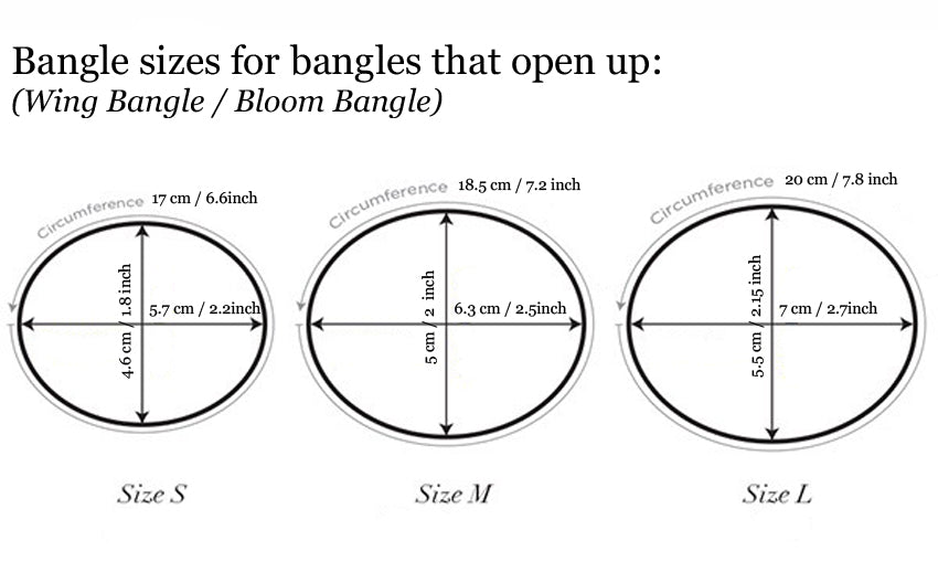 open bangle sizing chart