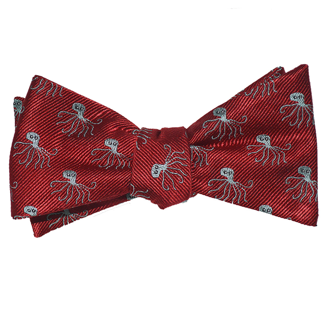 Octopus Bow Tie Red Woven Silk Summerties 0205