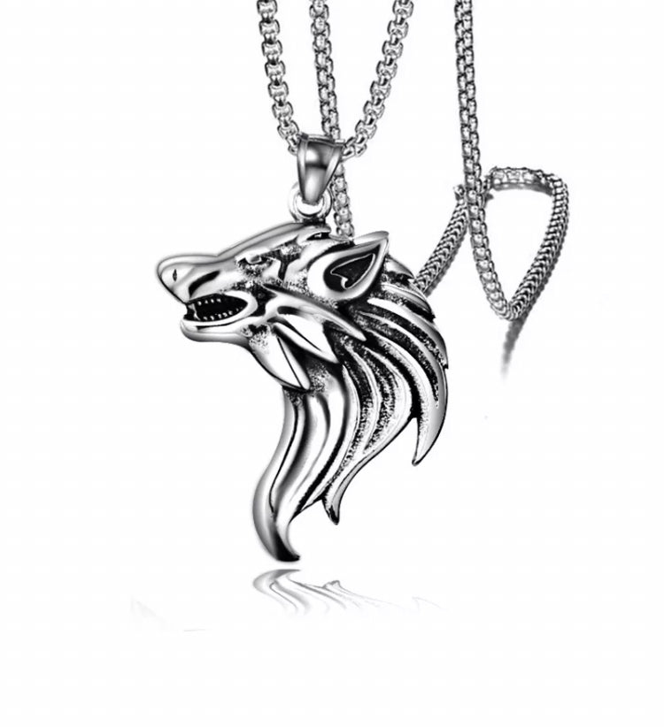 wolf head pendant