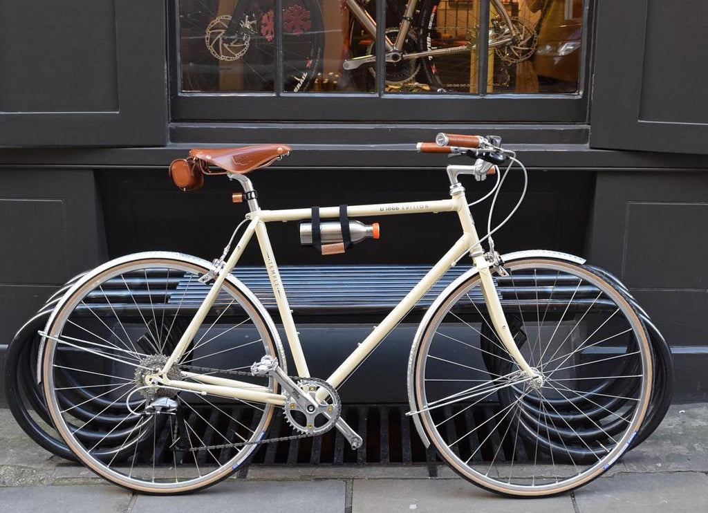 Temple Cycles outside the Brooks B1866 bike shop in Covent garden