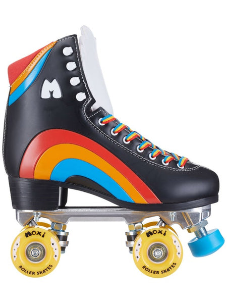 Black Moxi Rainbow Quad Roller Skates 