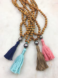 Sandalwood Mini Mala with Tahitian pearl