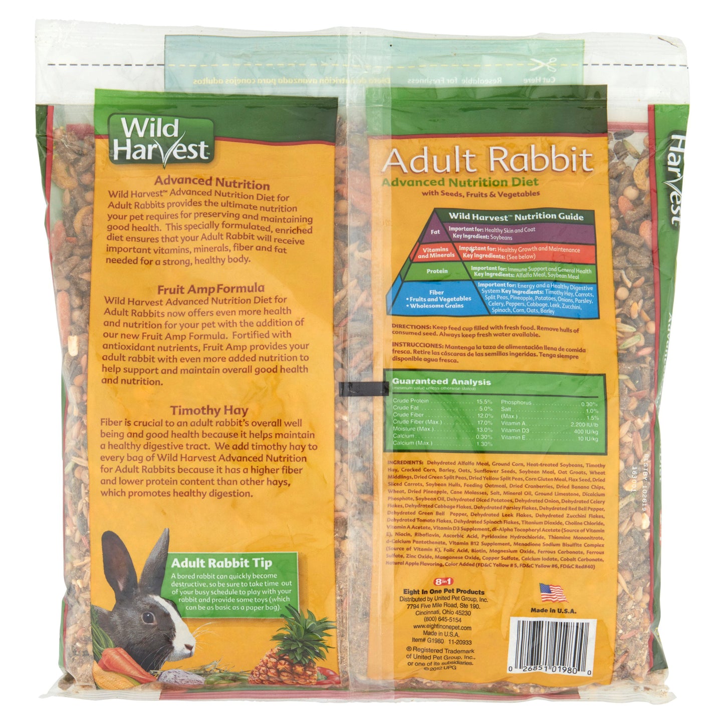 Wild Harvest Advanced Nutrition Adult Rabbit 14 Pounds, Complete and Balanced Diet
