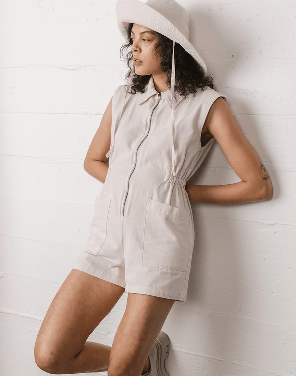 Noble Adult Organic Tank Suit in Oat Milk