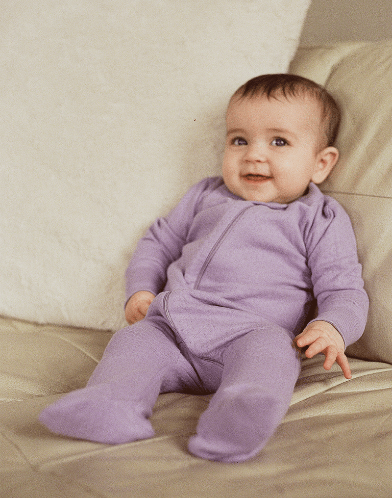 Noble Organic Pointelle Footie Sleeper in Lavender