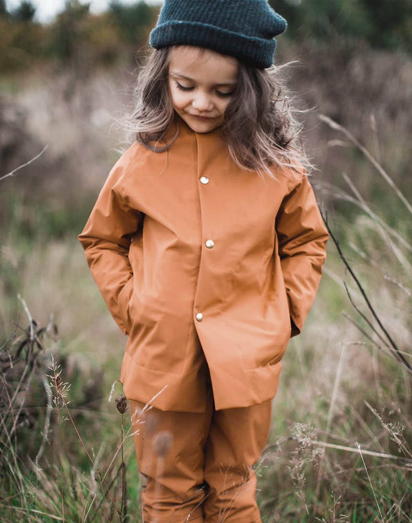 Fairechild Midi Raincoat in Red Oak