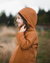 Fairechild Midi Raincoat in Red Oak