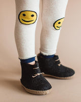 Charcoal Glerups Wool Baby Boots and Smiley Face Leggings