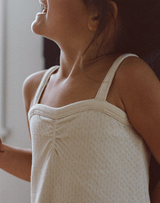 Noble Organic Pointelle Sleep Dress in Oat Milk