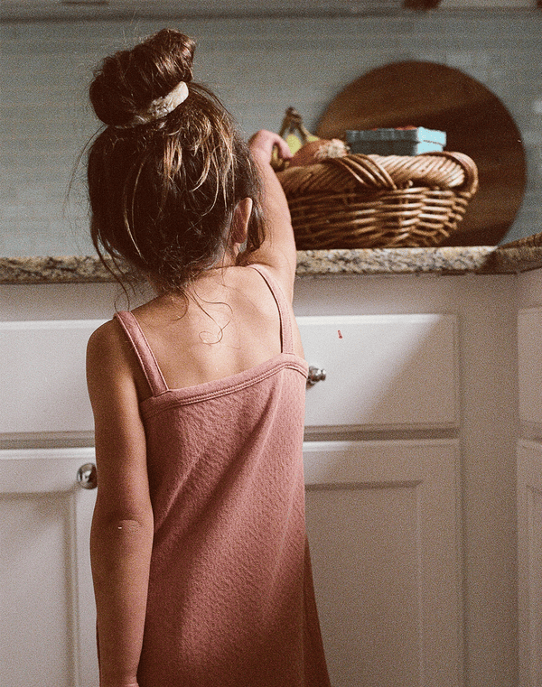 Noble Organic Pointelle Sleep Dress in Dusty Rose