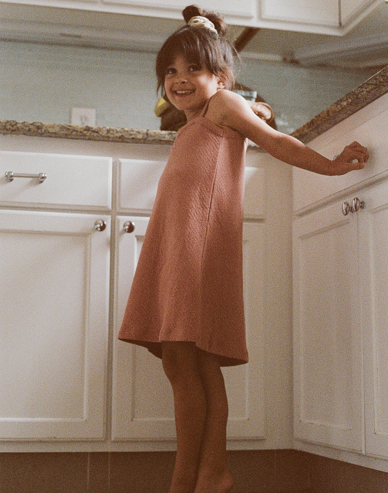 Noble Organic Pointelle Sleep Dress in Dusty Rose