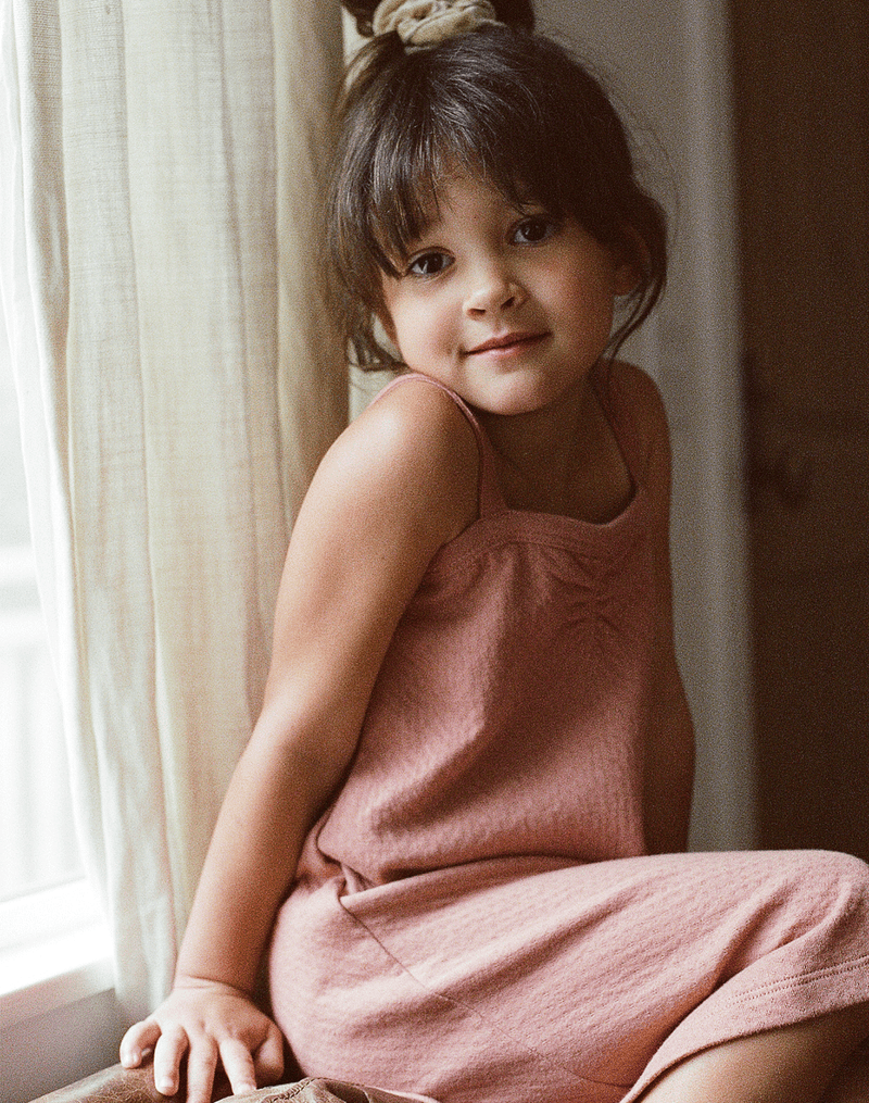 Noble Organic Pointelle Sleep Dress in Dusty Rose