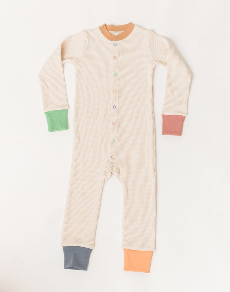 Noble Organic Waffle One-Piece Sleeper in Funfetti