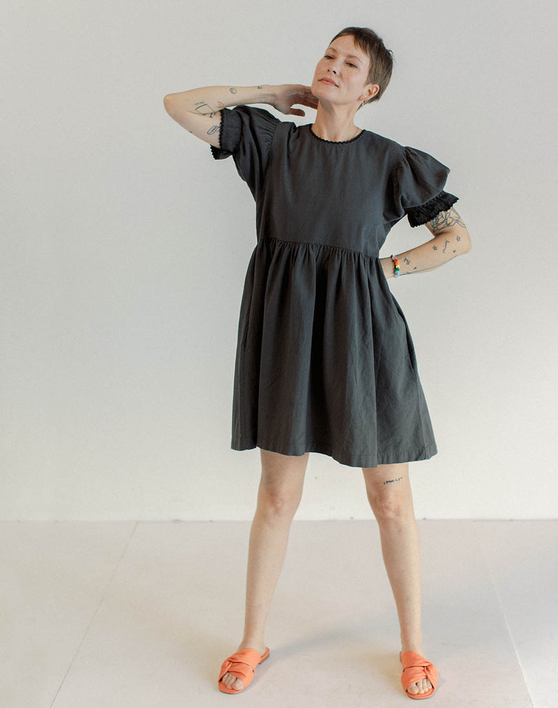 Noble Organic Adult Franny Dress in Charcoal