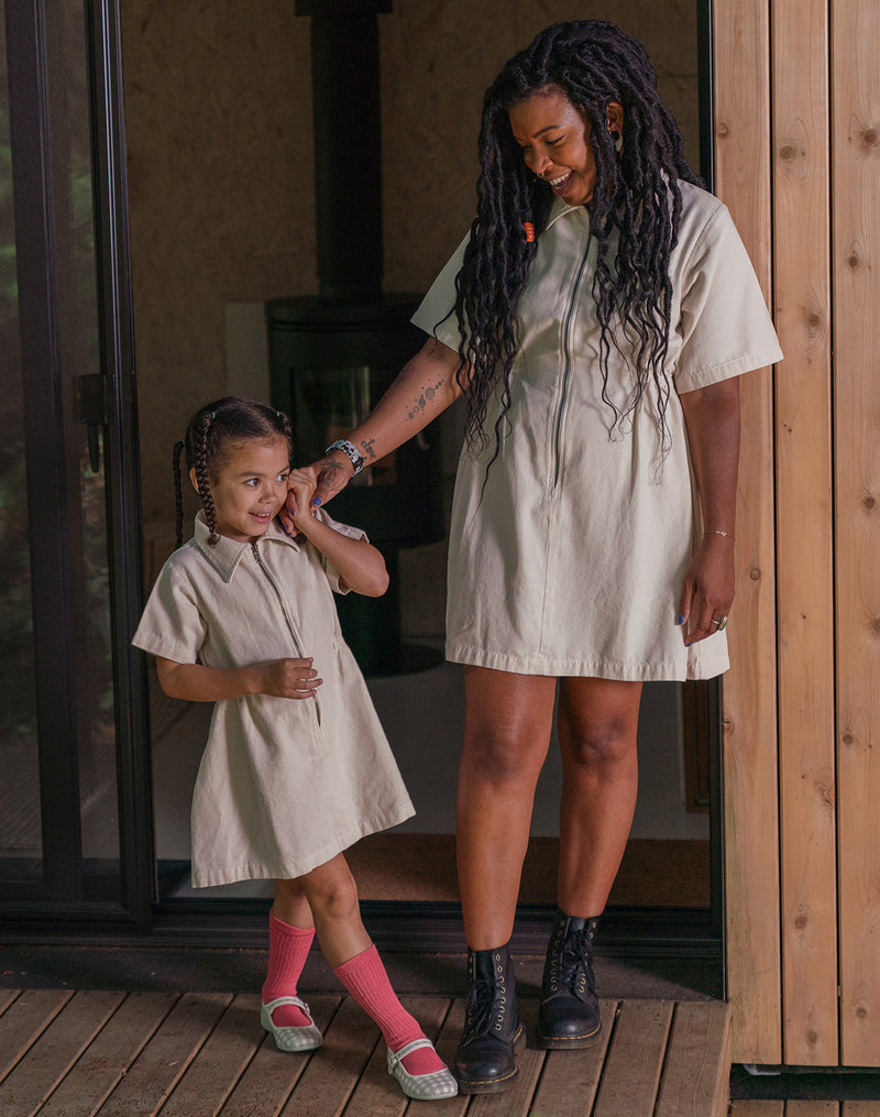 Noble Organic Utility Dress in Oat Milk