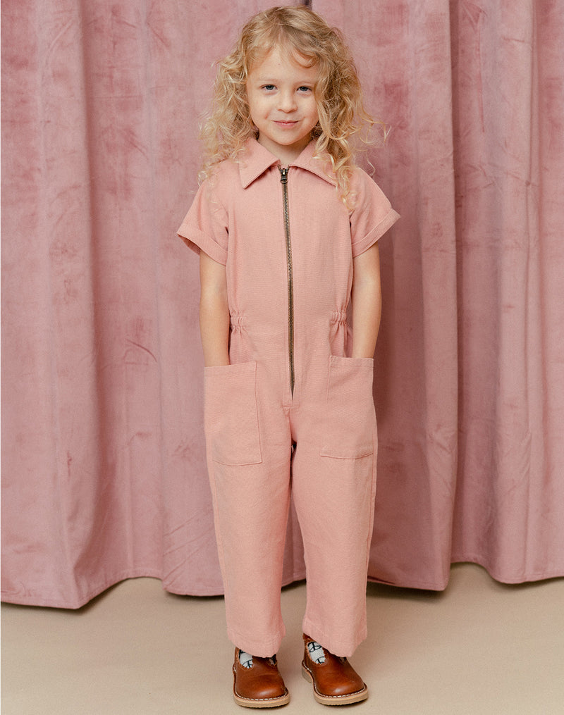 Noble Organic Utility Suit in Dusty Rose