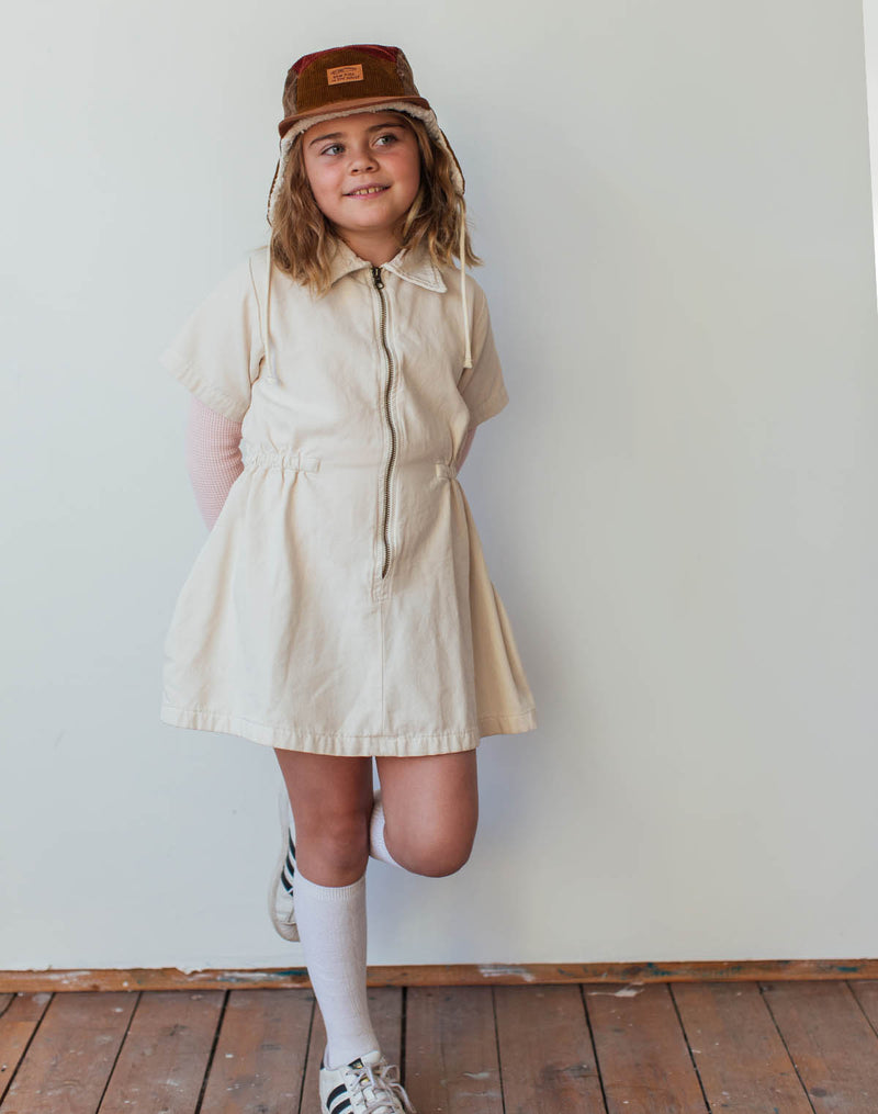 Noble Organic Utility Dress in Oat Milk