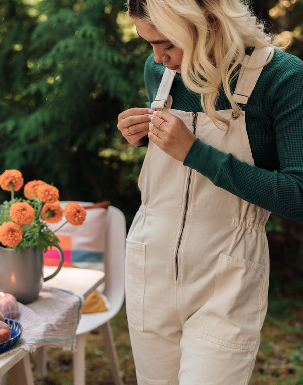 Noble Adult Overalls in Oat Milk