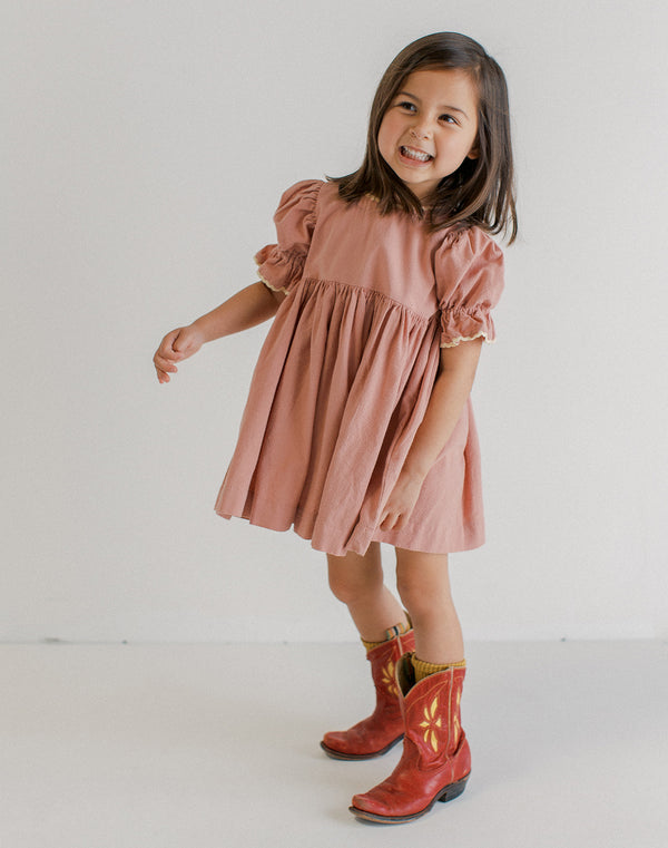 Noble Organic Franny Dress in Dusty Rose