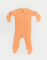 Noble Organic Waffle Footie Sleeper in Creamsicle