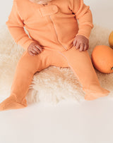 Noble Organic Waffle Footie Sleeper in Creamsicle