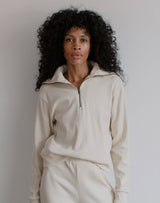 Noble Adult Organic Retro Half-Zip in Oat Milk