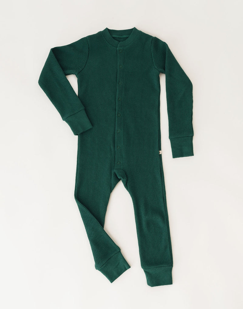 Noble Organic Waffle One-Piece Sleeper in Pine