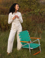 Noble Adult Organic Rib Jumpsuit in Oat Milk