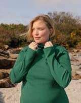 Noble Adult Organic Rib Turtleneck in Pine