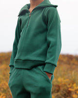 Noble Organic Retro Half-Zip in Pine