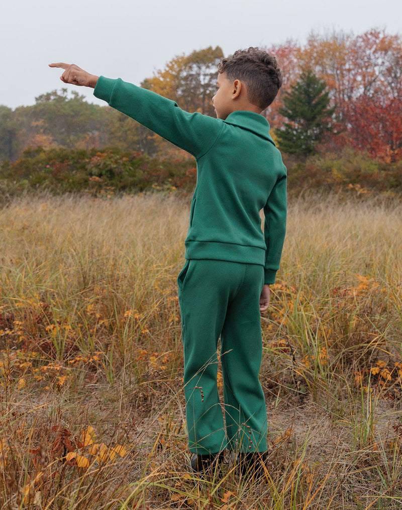 Noble Organic Retro Half-Zip in Pine