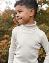 Noble Organic Rib Turtleneck in Oat Milk