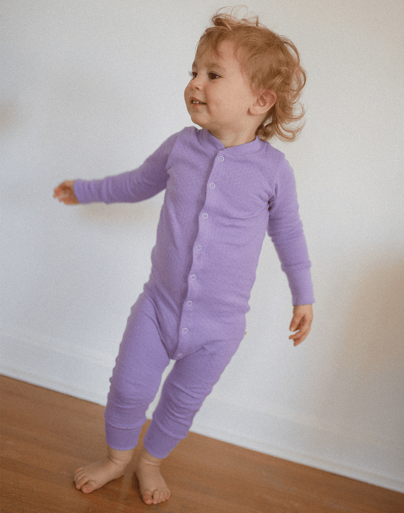 Noble Organic Pointelle One-Piece in Lavender