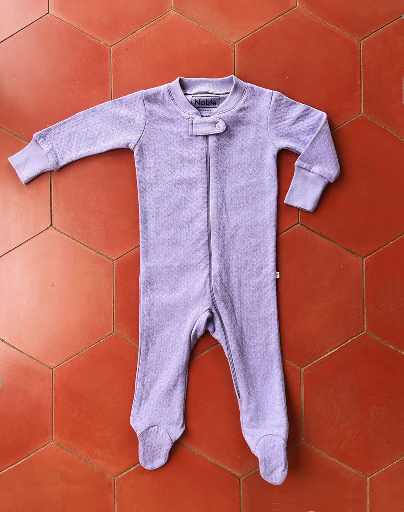 Noble Organic Pointelle Footie Sleeper in Lavender