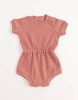 Noble Organic Pointelle Romper in Dusty Rose