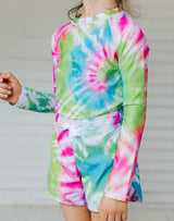 Seaesta Surf Kids Rashguard in Neon Tie Dye