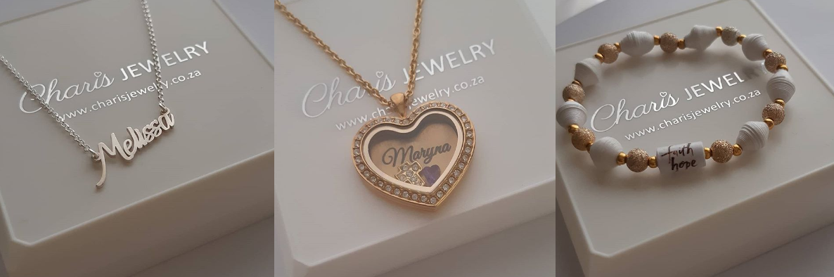 Personalized necklaces and lockets from Charis Jewelry SA online jewelry store South Africa