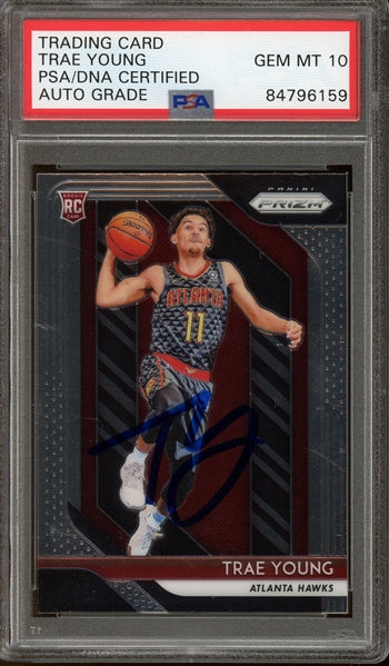 Trae Young Signed 2018 Panini Prizm #78 - Auto Graded Gem Mint 10 (PSA/DNA  Encapsulated) - Rookie Card