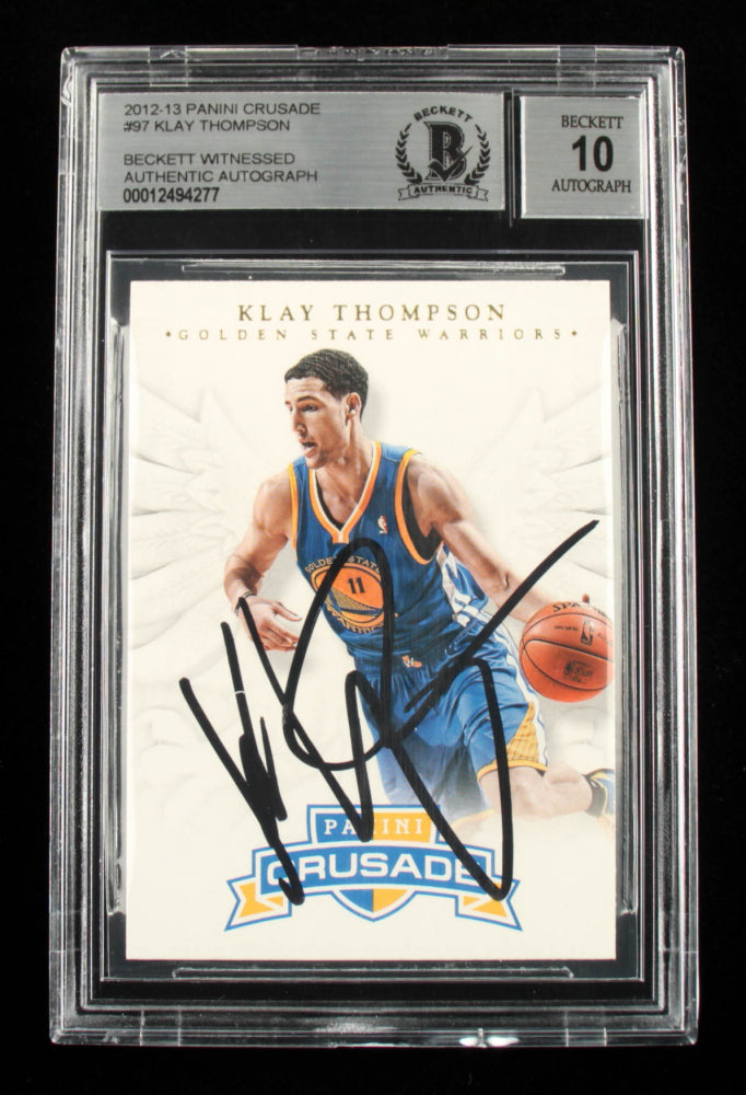 Klay Thompson Signed 2012-13 Panini Crusade #97 - Autograph Graded