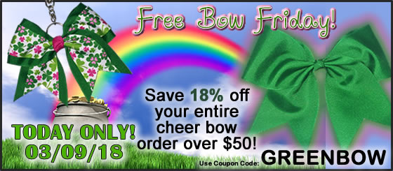 Free Bow Friday | Coupon | St. Patricks Day | Green Cheer Bows