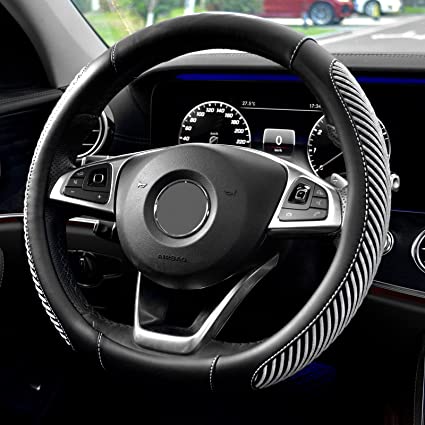 Steering wheel cover microfiber, viscose leather, breathable, non-slip, odorless, warm in winter cool in summer, universal 15 inches