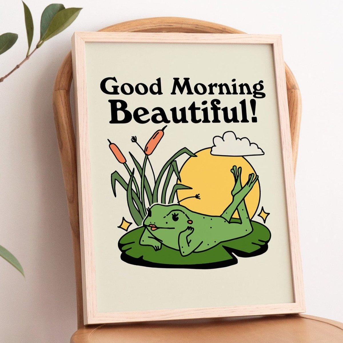 Good Morning Beautiful' Pinup Frog Print – Kinder Planet Company