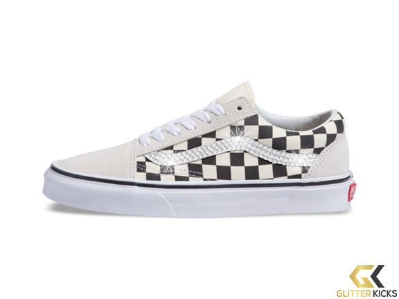 vans checkerboard old skool white & black shoes