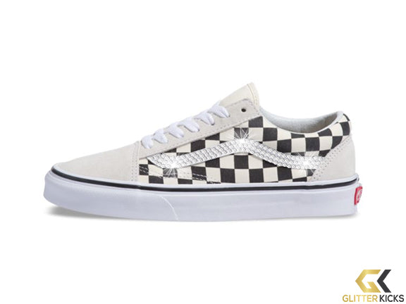 vans old skool checkerboard white black